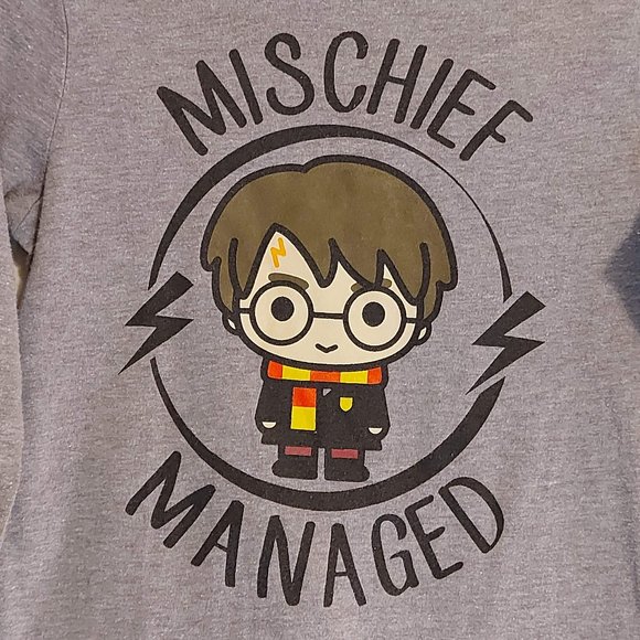 Harry Potter Mischief Managed Kids Grey 5T Graphic Long Sleeved Tee - Picture 2 of 6
